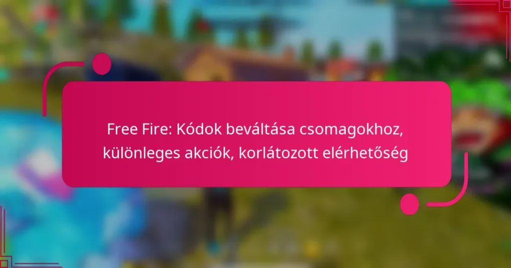 Free Fire: Kódok beváltása csomagokhoz, különleges akciók, korlátozott elérhetőség