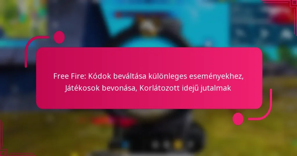 Free Fire: Kódok beváltása különleges eseményekhez, Játékosok bevonása, Korlátozott idejű jutalmak