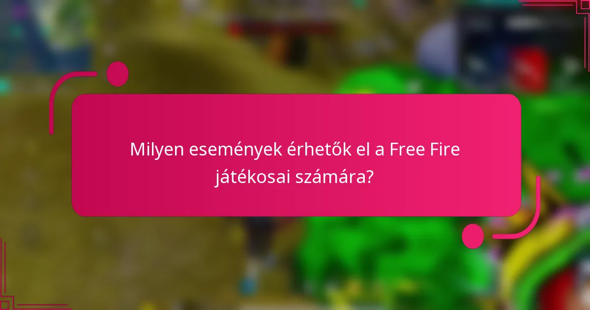 Milyen események érhetők el a Free Fire játékosai számára?