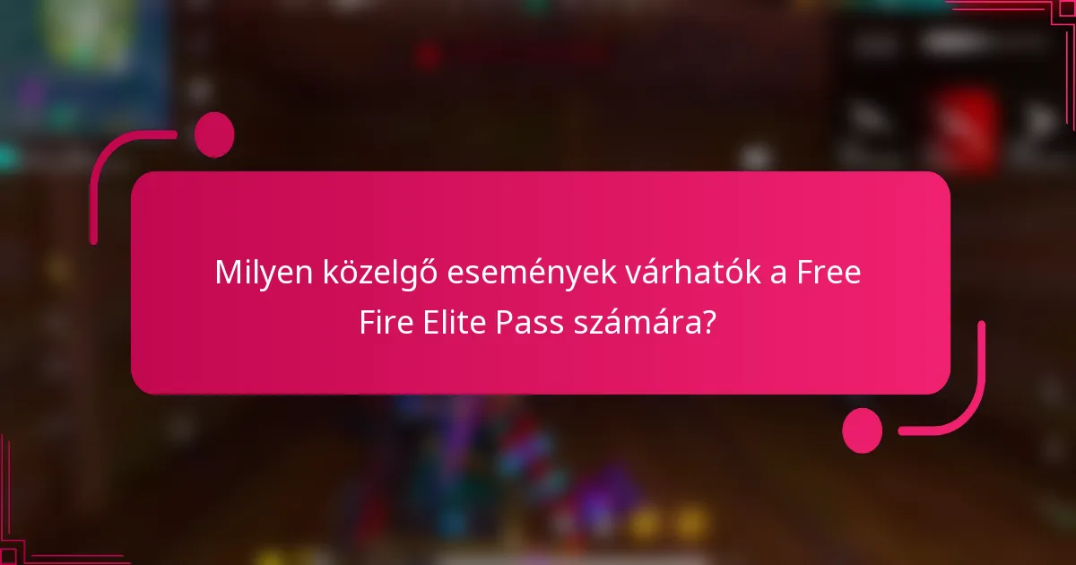 Milyen közelgő események várhatók a Free Fire Elite Pass számára?